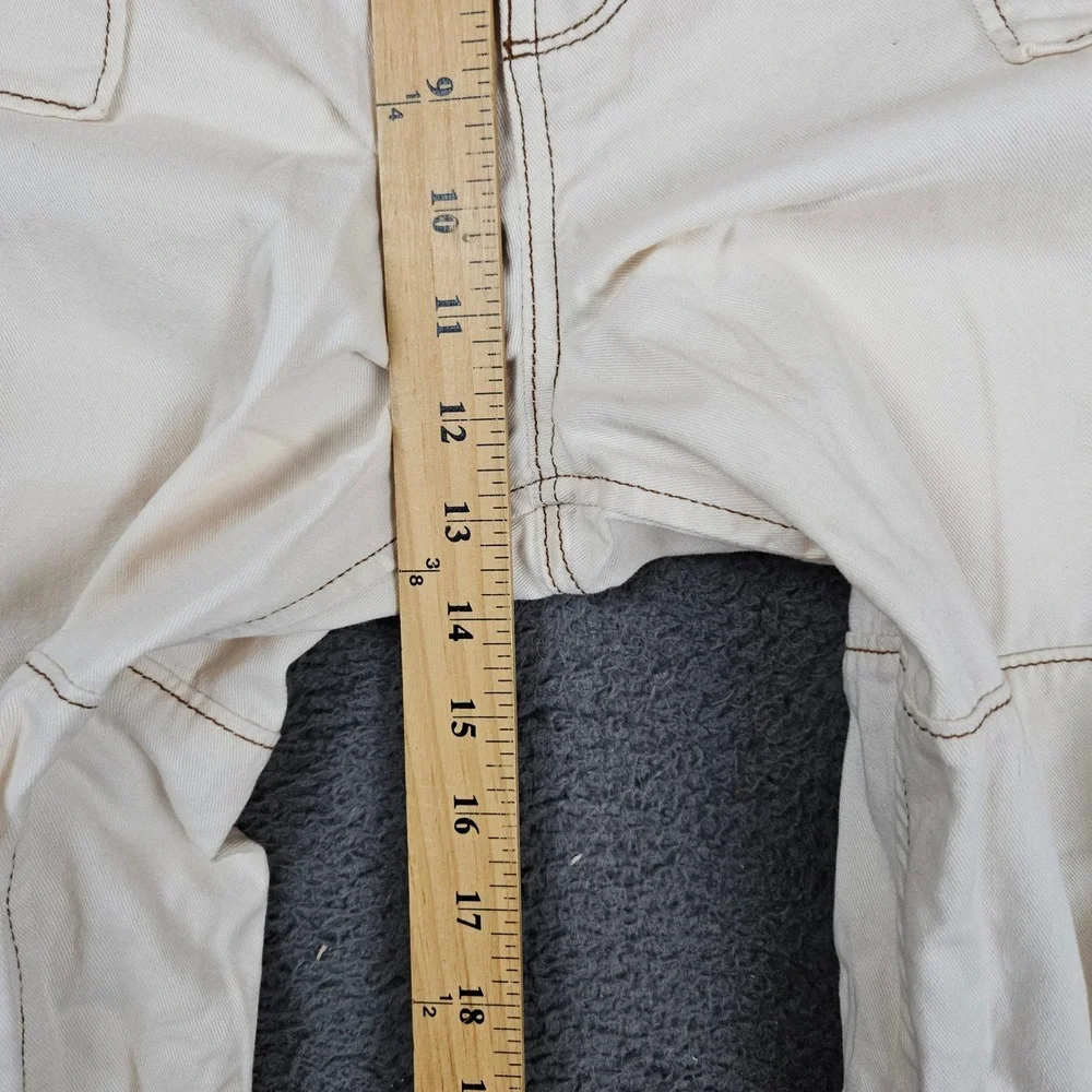 SO High Rise Cargo‎ Wide Leg Pants Cream Contrast Stitch XL NWT